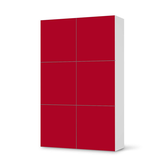 Möbel Klebefolie IKEA Besta Schrank 6 Türen (hoch) - Rot Dark- Bild 1