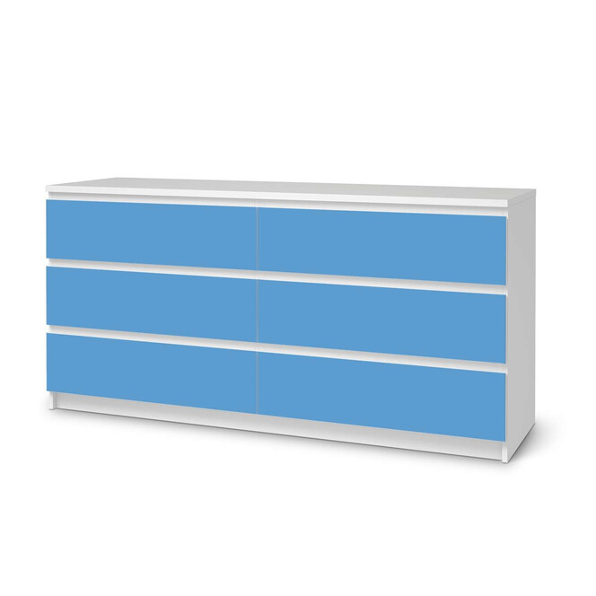 Möbelfolie IKEA Malm Kommode 6 Schubladen (breit) - Blau Light- Bild 1