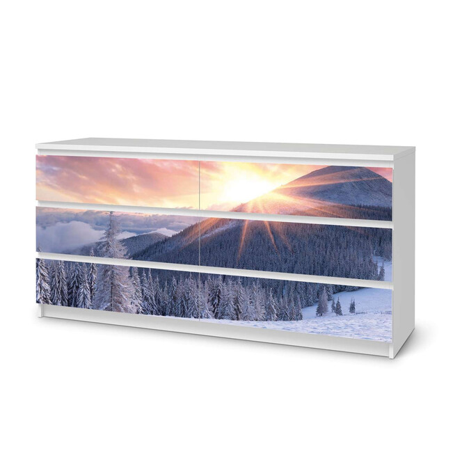 Möbelfolie IKEA Malm Kommode 6 Schubladen (breit) - Zauberhafte Winterlandschaft- Bild 1