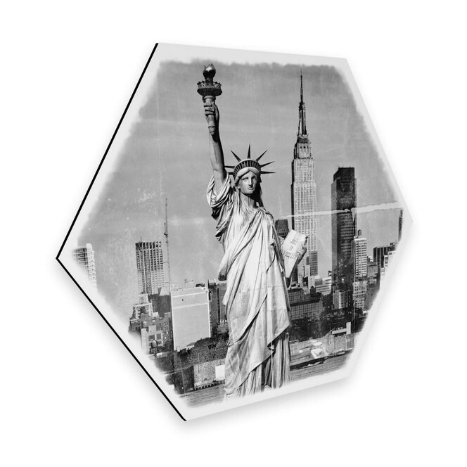 Hexagon - Alu-Dibond - Statue of Liberty - Shabby