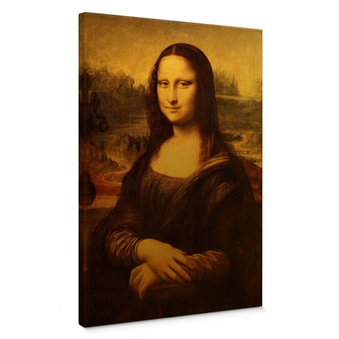 Leinwandbild mit Goldeffekt Da Vinci - Mona Lisa