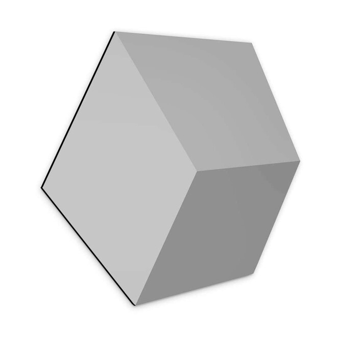 3D Hexagon - Alu-Dibond Grau