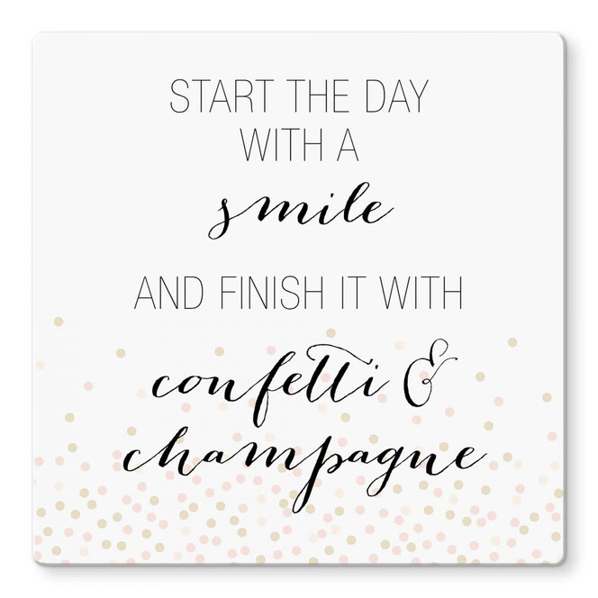 Glasbild Confetti & Cream - Start the day with a smile