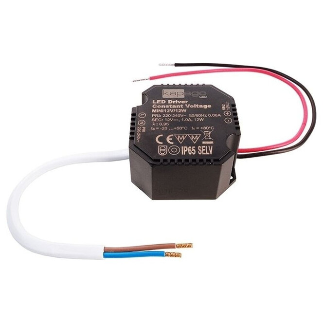 LED Schaltnetzteil Mini in Schwarz 12V 12W IP65