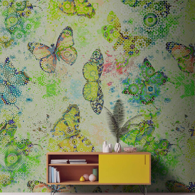 Livingwalls Fototapete Walls by Patel mosaic butterflies 3 - Bild 1