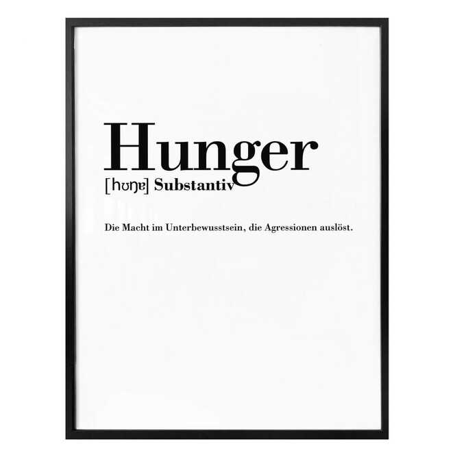 Poster Grammatik - Hunger