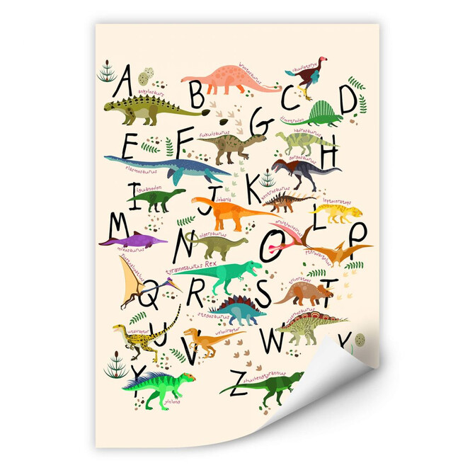 Wallprint Dinosaurier Alphabet
