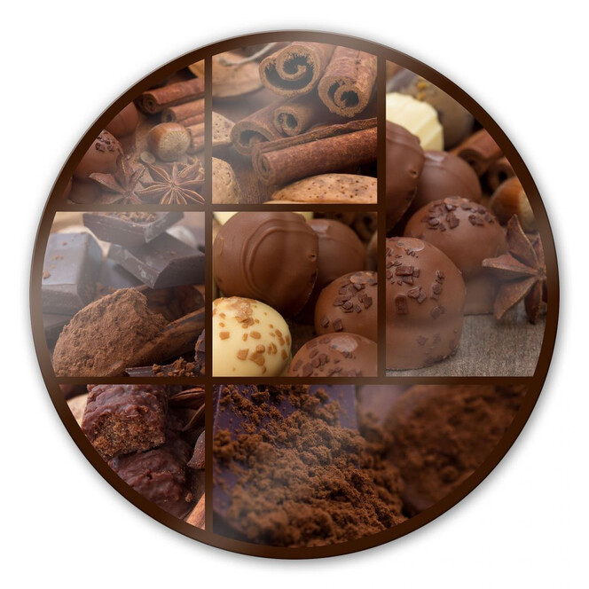 Glasbild Schokoladentraum - rund