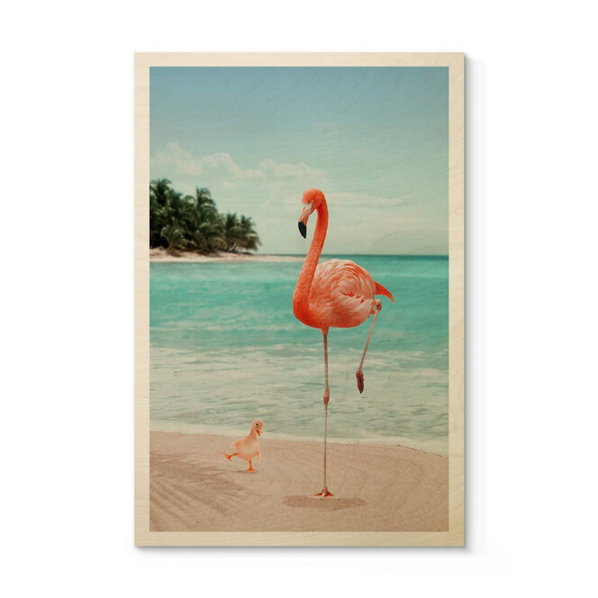 Holzposter Loose - Wannabe Flamingo