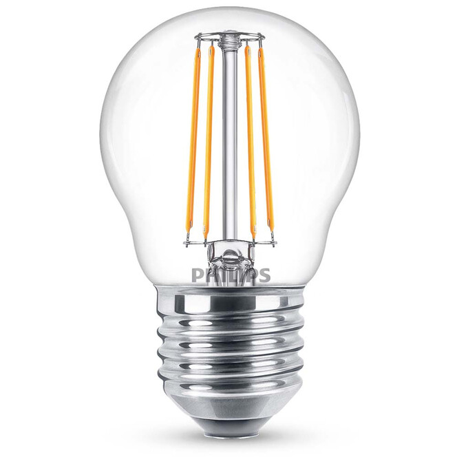 Philips LED Lampe ersetzt 40W, E27 Tropfenform P45. klar, warmweiss, 470 Lumen, nicht dimmbar, 1er Pack Energieklasse A&&