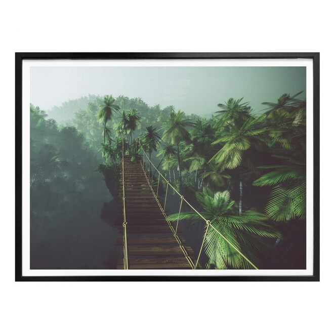Poster - Hängebrücke im Dschungel
