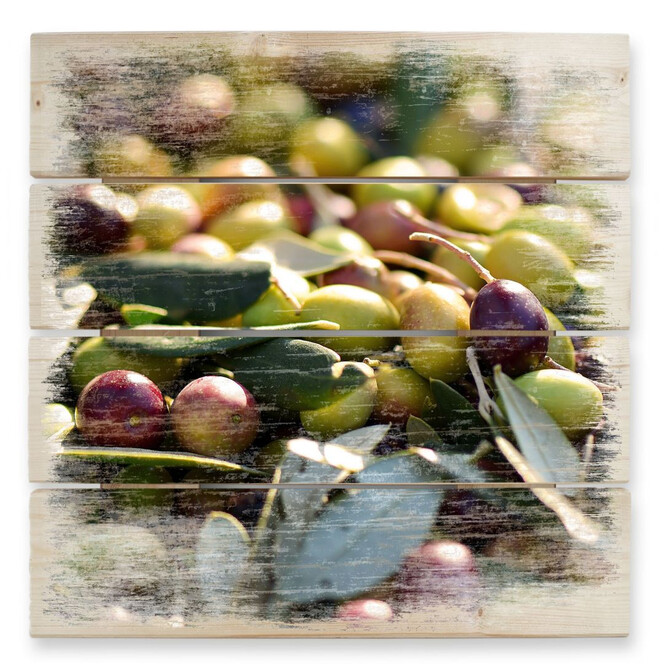 Holzbild Mediterrane Oliven