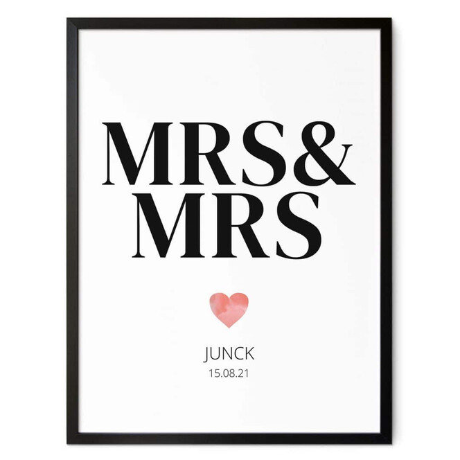 Personalisiertes Poster Mrs & Mrs - Klassisch