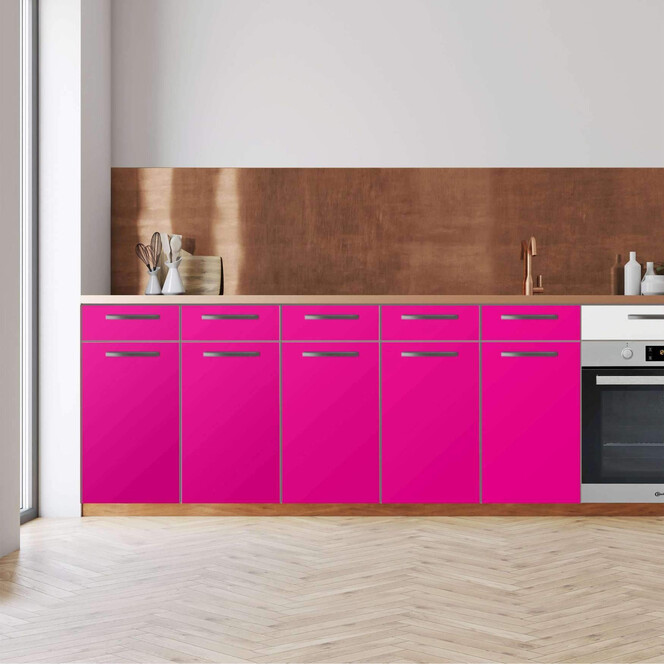 Küchenfolie - Unterschrank 200cm Breite - Pink Dark