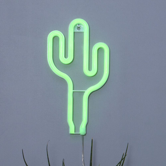 LED Neonwandleuchte Neonlight, grüner Kaktus - Bild 1