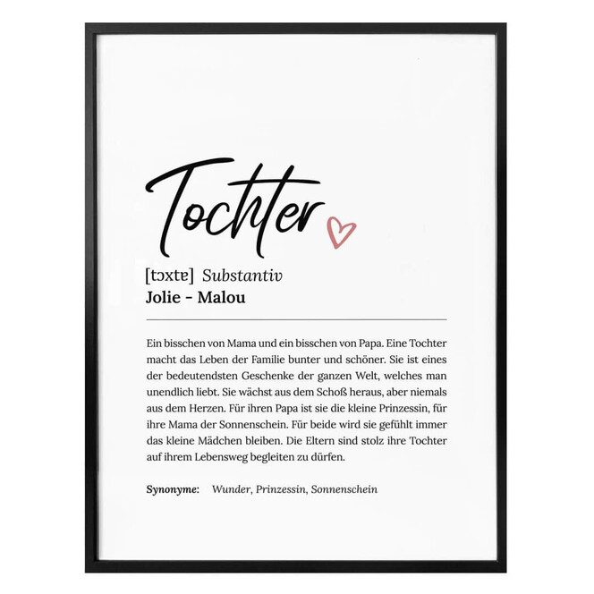 Personalisiertes Poster Definition - Tochter