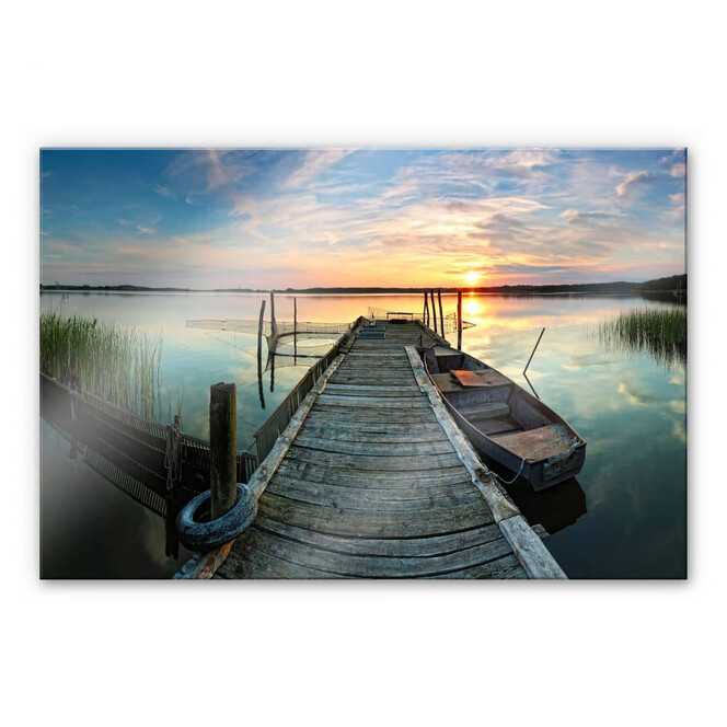 Acrylglasbild Sunset at the lake