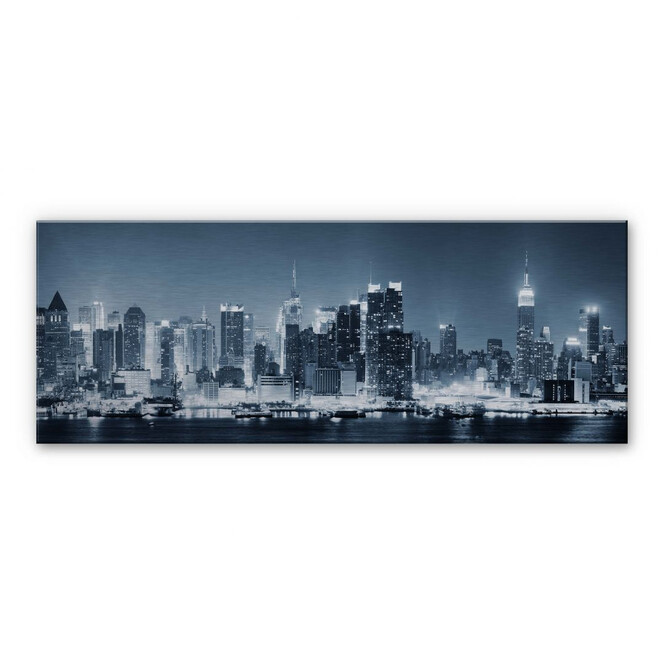 Alu-Dibond Bild New York at Night 1 - Panorama
