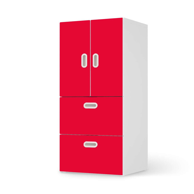 Möbelfolie IKEA Stuva / Fritids - 2 Schubladen und 2 kleine Türen - Rot Light- Bild 1