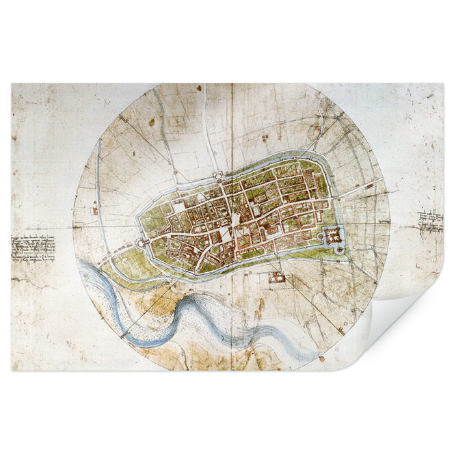 Poster da Vinci - Stadtplan von Imola