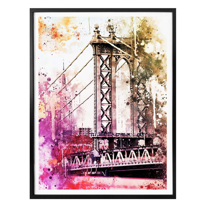 Poster Hugonnard - Watercolour: New York Bridge