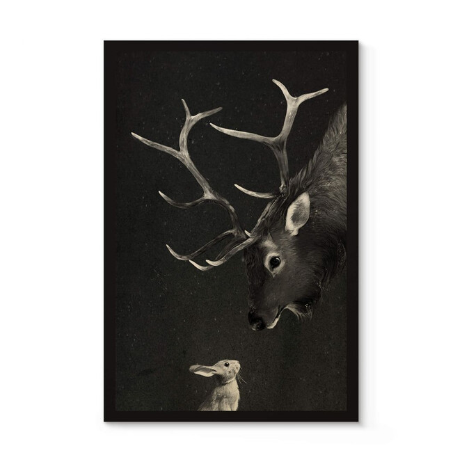 Holzposter Graves - Deer and Rabbit