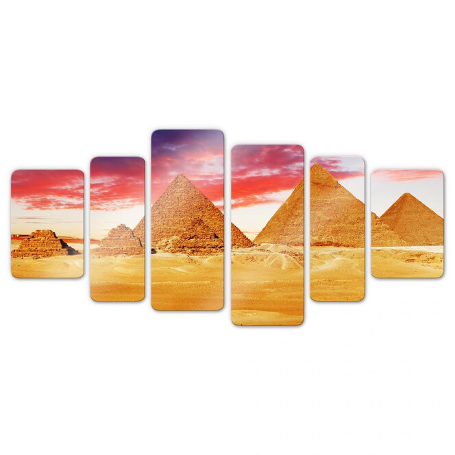 Glasbild Die Pyramiden von Gizeh (6-teilig)