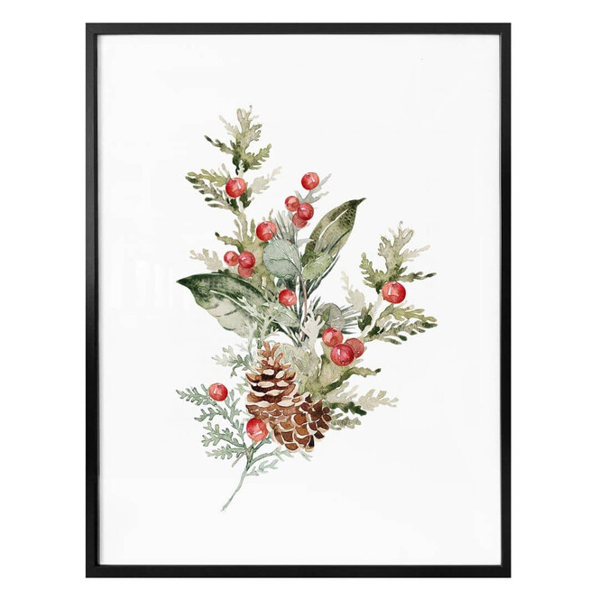 Poster Weihnachtsgesteck Aquarell