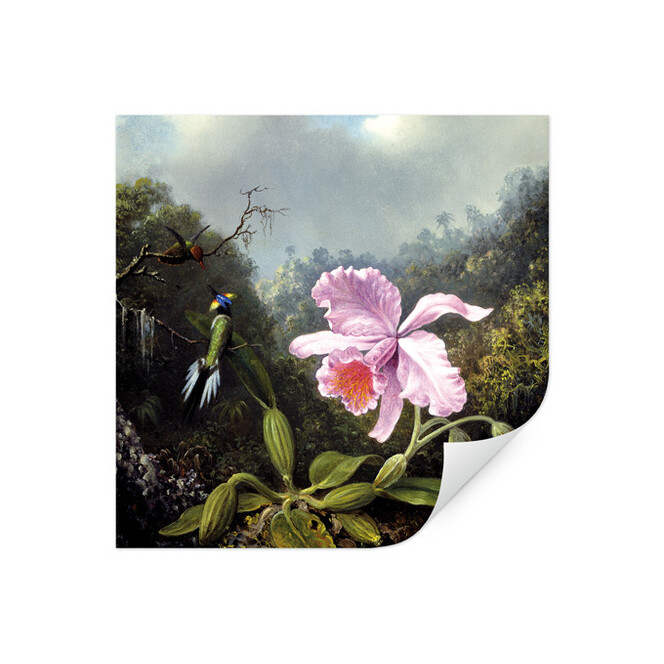 Wallprint Heade - Stillleben mit Orchidee und Kolibris