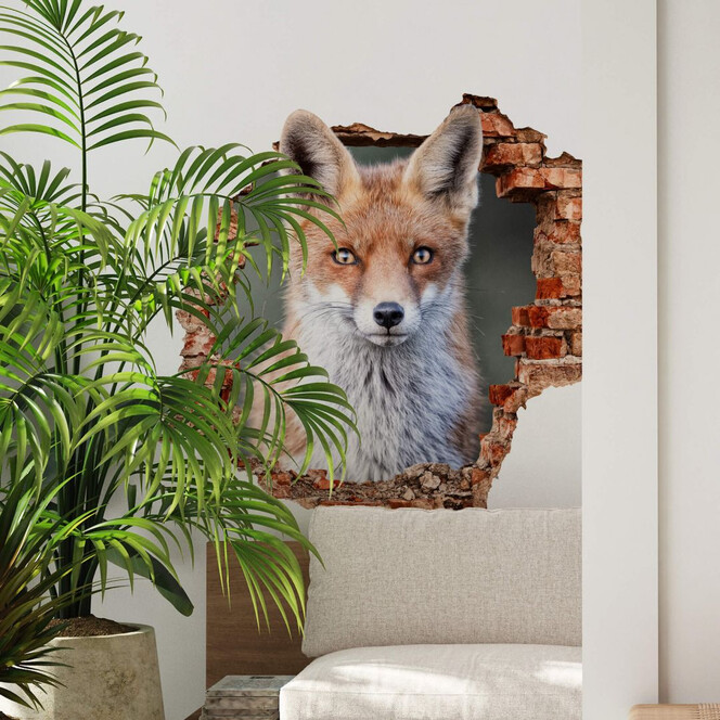 3D Wandtattoo van Duijn - Porträt eines Fuchses