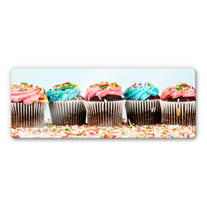 Glasbild Party Cupcakes – Panorama
