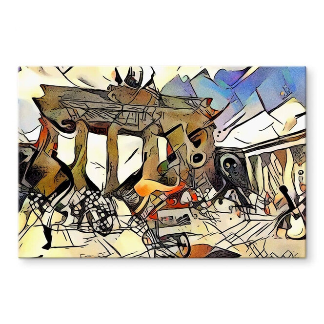Glasbild Zamart - Kandinsky trifft Berlin Brandenburger Tor
