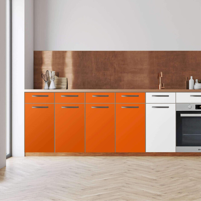 Küchenfolie - Unterschrank 160cm Breite - Orange Dark