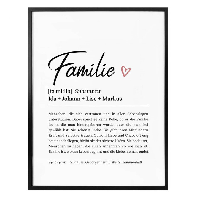 Personalisiertes Poster Definition - Familie