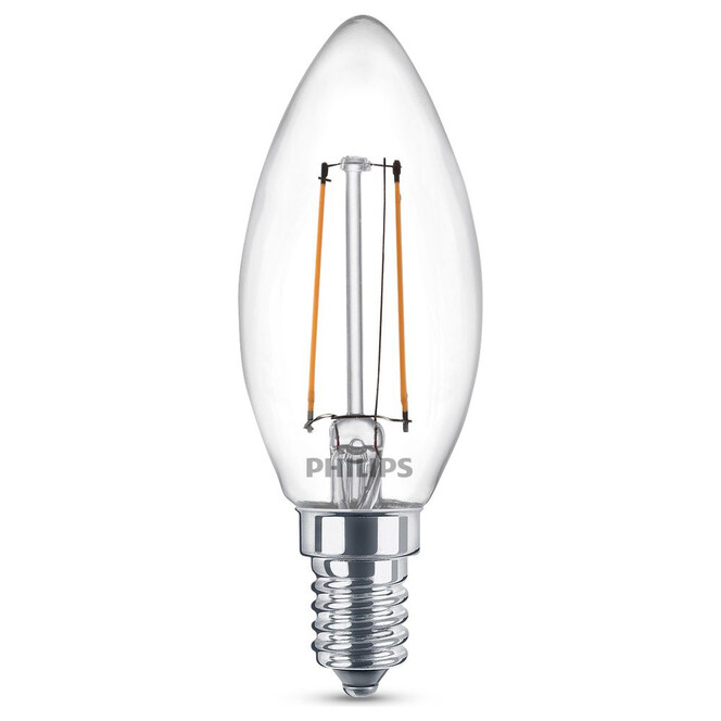 Philips LED Lampe ersetzt 25W, E14 Birne B35. klar, warmweiss, 250 Lumen, nicht dimmbar, 1er Pack Energieklasse A&&