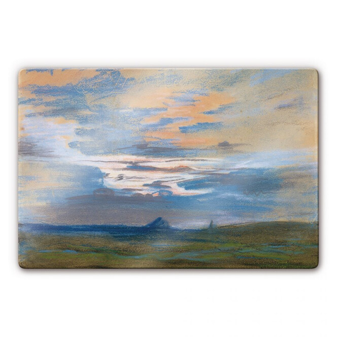 Glasbild Delacroix - Himmelsstudie bei Sonnenuntergang
