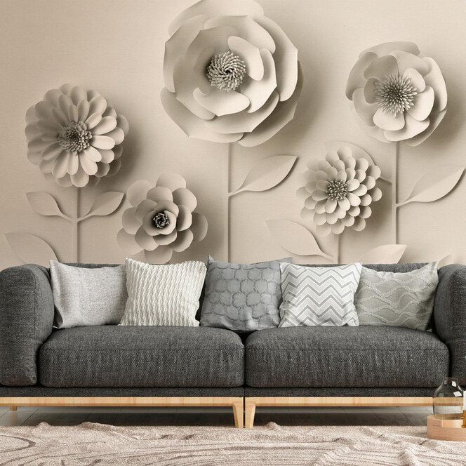 Livingwalls 3D Tapete Metropolitan Stories THE WALL Vliestapete floral beige - Bild 1