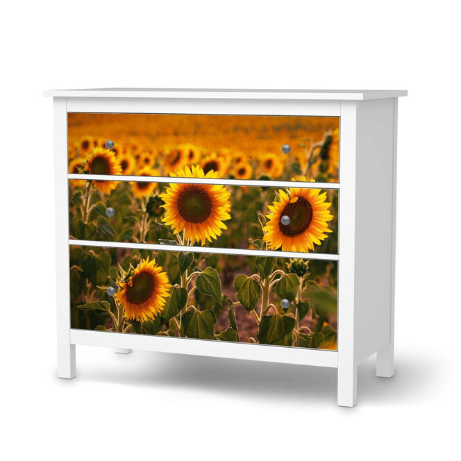 Möbelfolie IKEA Hemnes Kommode 3 Schubladen - Sunflowers- Bild 1