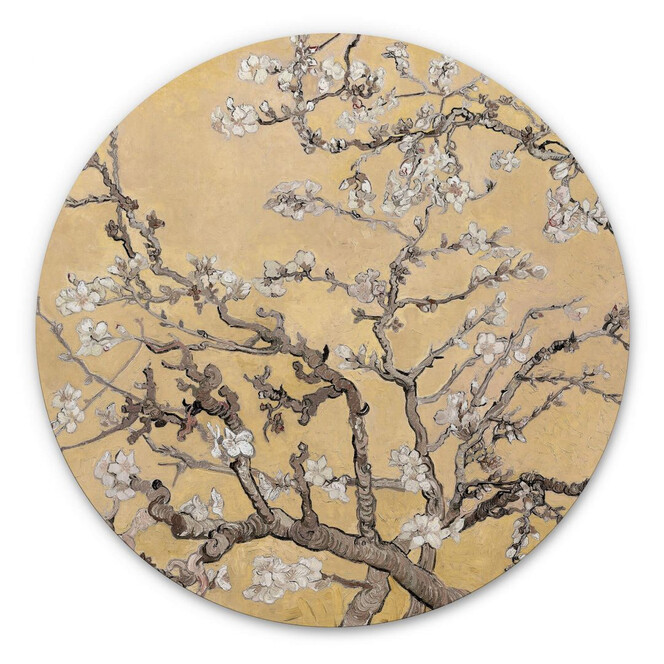 Alu-Dibond van Gogh - Mandelblüte Creme - Rund