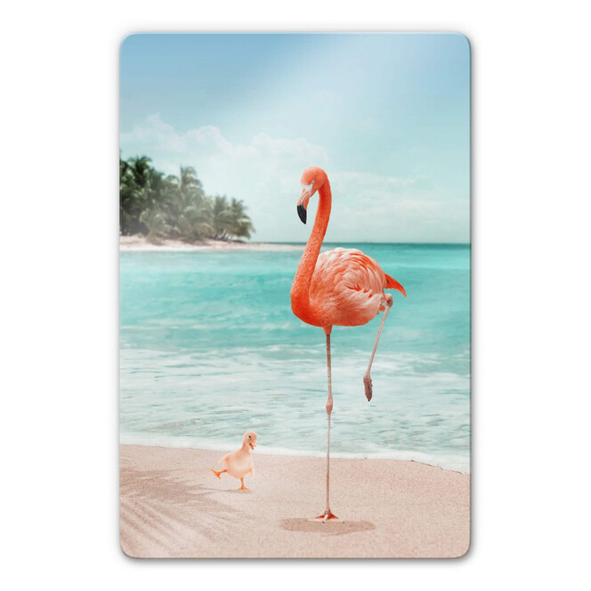 Glasbild Loose – Wannabe Flamingo
