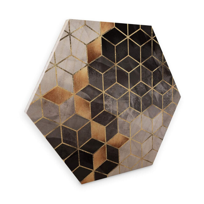 Hexagon - Holz Birke-Furnier Fredriksson - Smoky Cubes