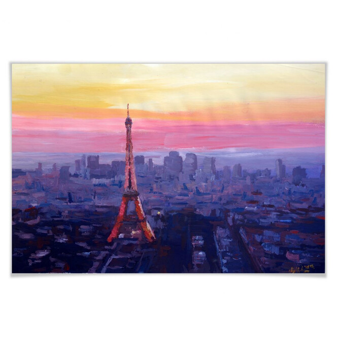 Poster Bleichner - Pariser Eiffelturm in der Abenddämmerung