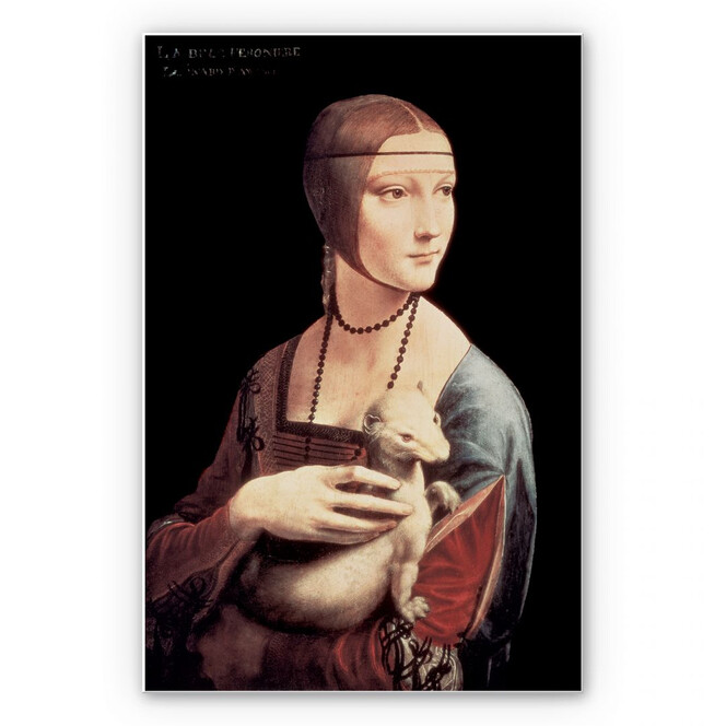 Hartschaumbild Da Vinci - Die Dame mit dem Hermelin