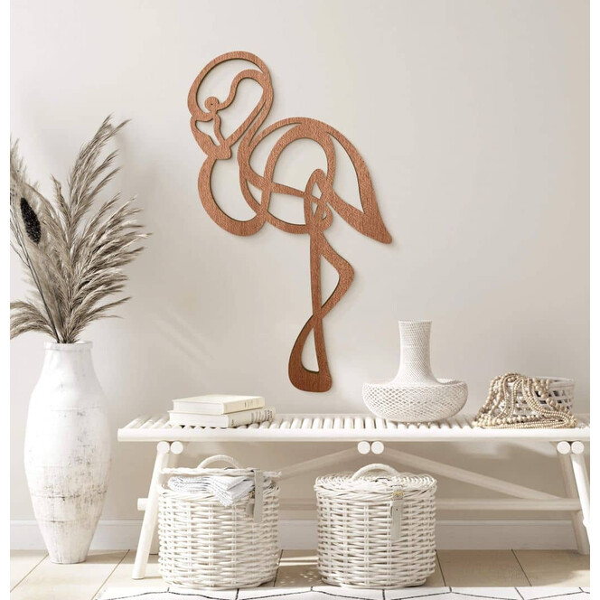Holzdeko Mahagoni - Line Art - Flamingo
