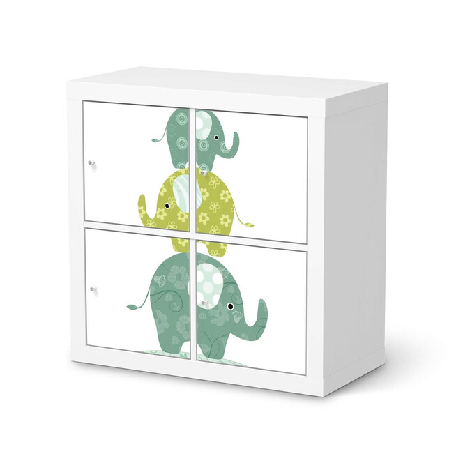 Möbelfolie IKEA Expedit Regal 4 Türen - Elephants- Bild 1