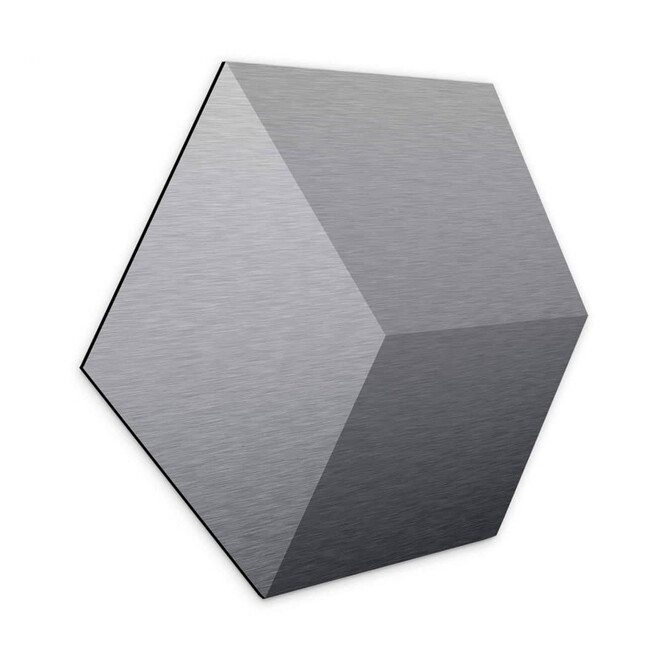 3D Hexagon - Alu-Dibond Silber