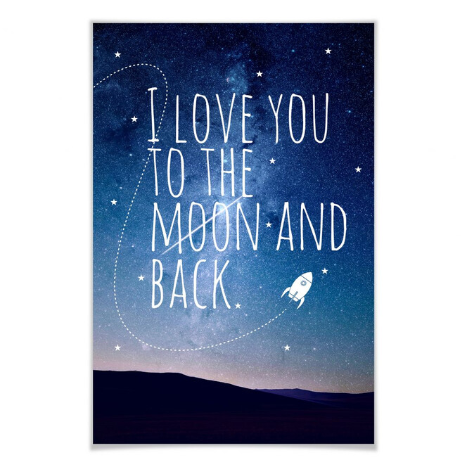 Poster I love you to the Moon and back