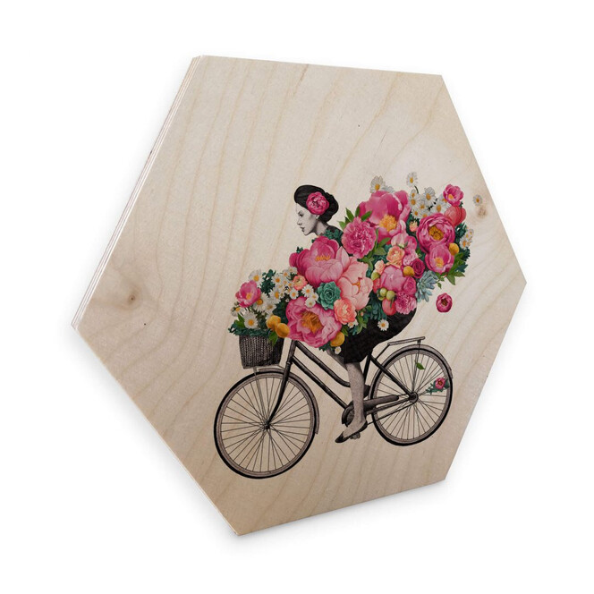Hexagon - Holz Birke-Furnier Graves - Flora Bicycle