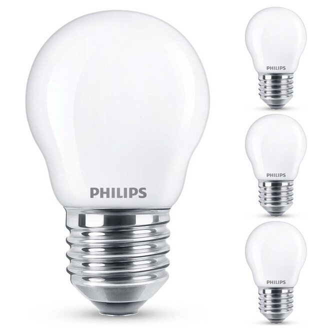 Philips LED Lampe ersetzt 40W, E27 Tropfenform P45. weiss, neutralweiss, 470 Lumen, nicht dimmbar, 4er Pack Energieklasse A&&