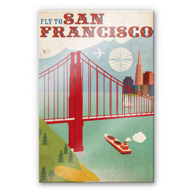 Acrylglasbild PAN AM - Fly to San Francisco 
